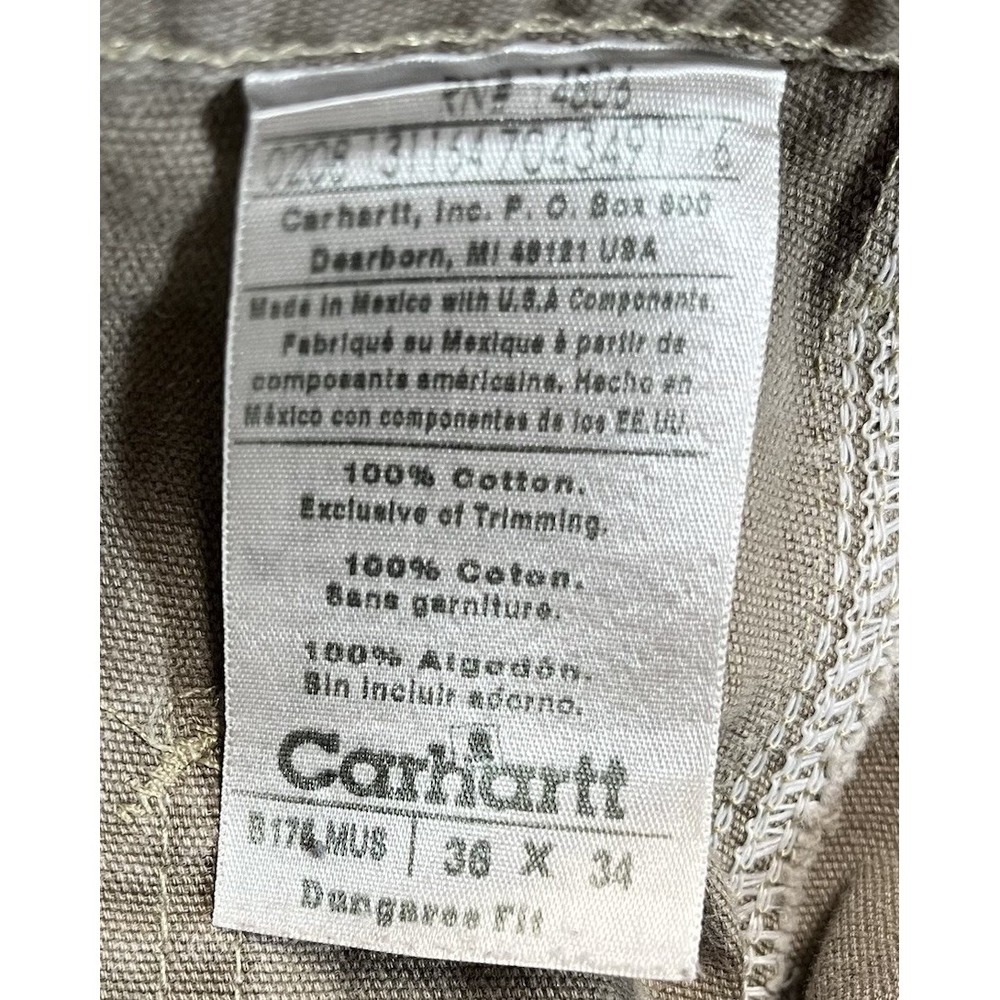 Carhartt Pants Mens 36x34 Dungaree Fit Workwear Utility Pants Y2K Vintage - Picture 10 of 11